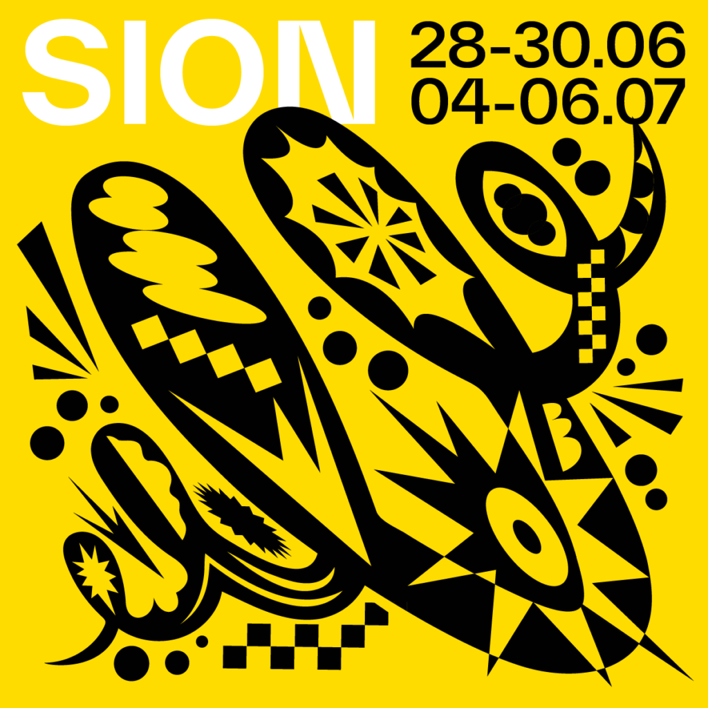 Logo du Pollen Festival 2024 , jaune pour la musique